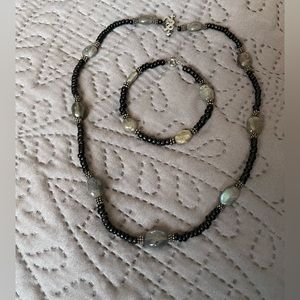 Marcia Fossey - Historical Glass Nears - Labadorite Necklace & Bracelet set